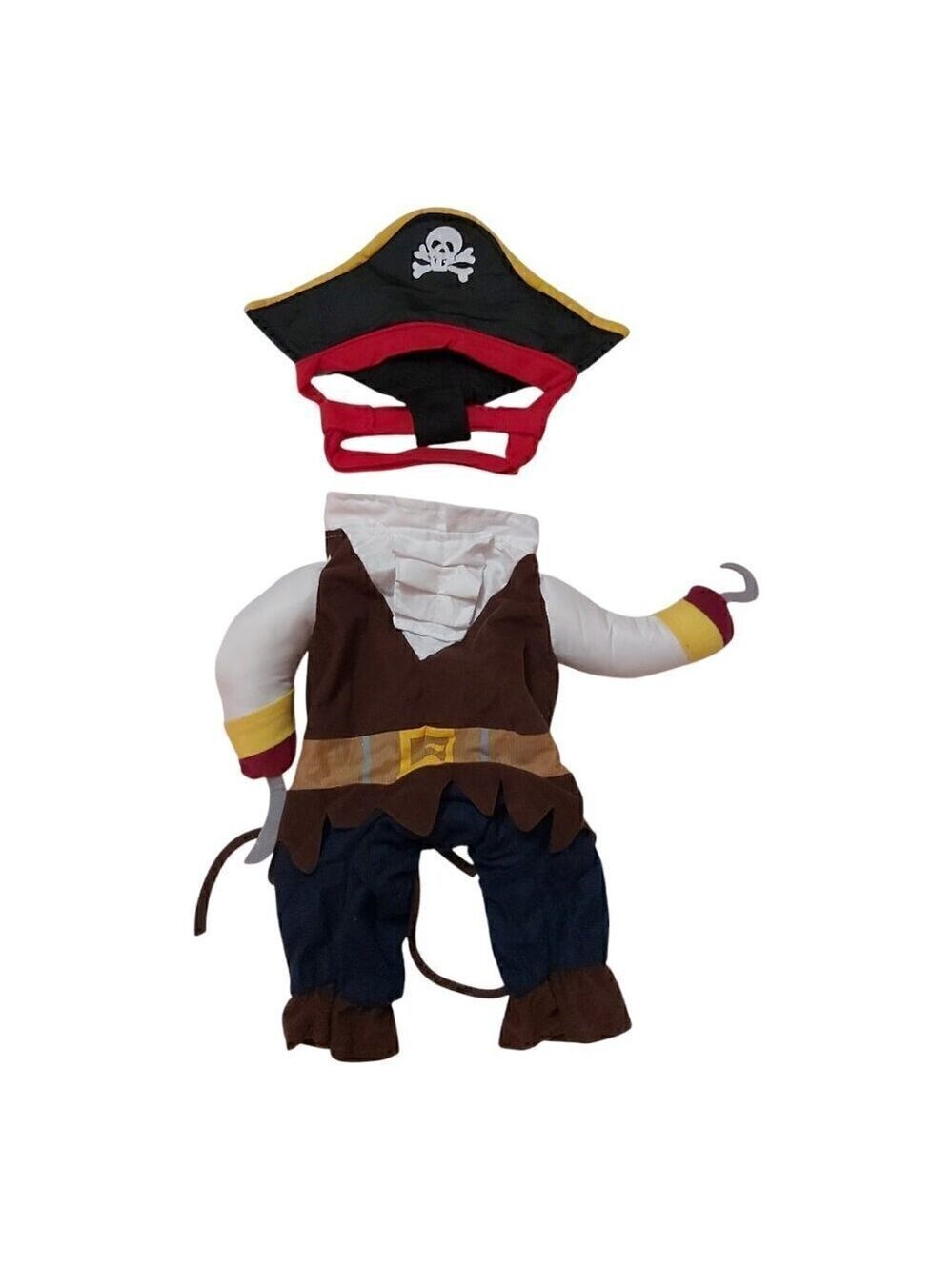 Pirate Captain Dog Costume – Size Medium (Fits Small) with Tie Closure
